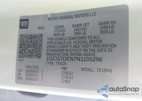 2022 Chevrolet Colorado 4Wd Short Box Z71 from USA, damaged, VIN 1GCGTDEN7N1105296